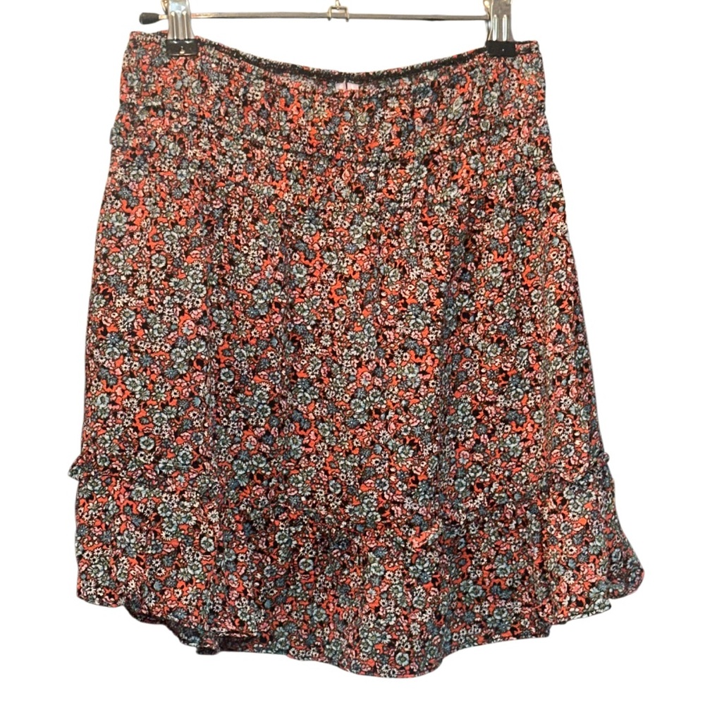 Good Luck Girl  Floral Mini Skirt - Black and Red